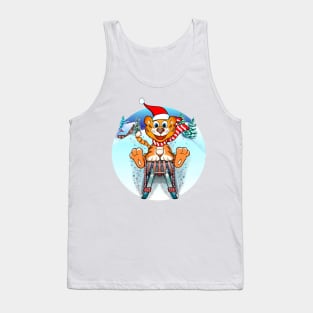 Tiger 2022 /Happy New Year / Merry Christmas / Year of The Tiger /Sledding Tiger Tank Top